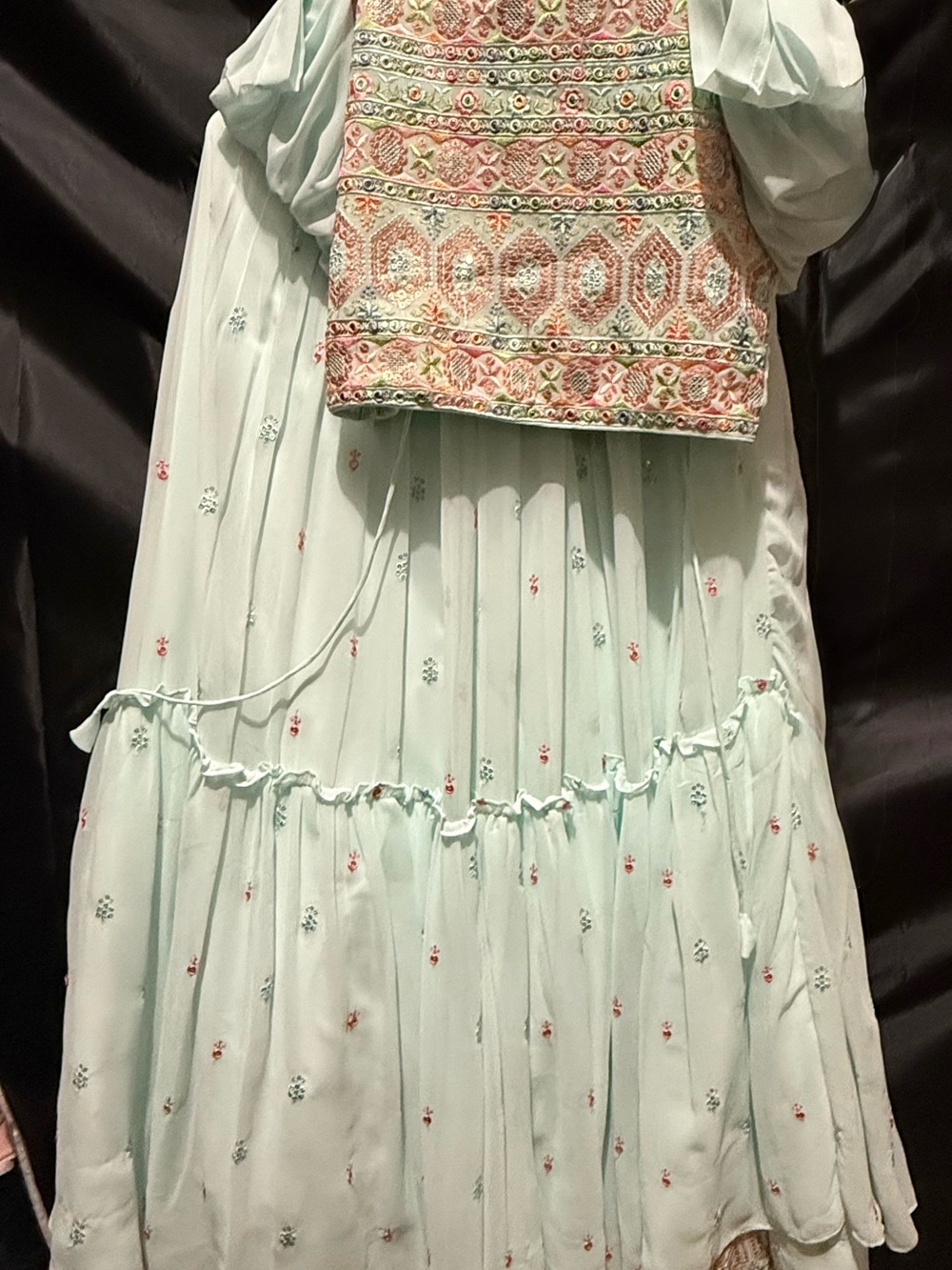 Trending Ethnic sequins embroidered dress with blouse dupatta #Indian#Festive